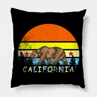 Awesome California Retro vintage Full moon Bear Pillow