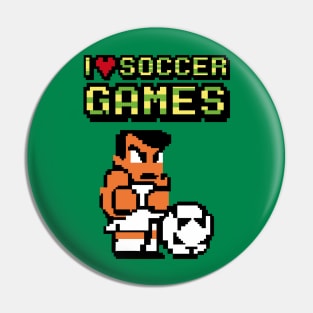 I Love Soccer Games Pin