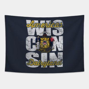 Retro Wisconsin Americas Dairyland Tapestry