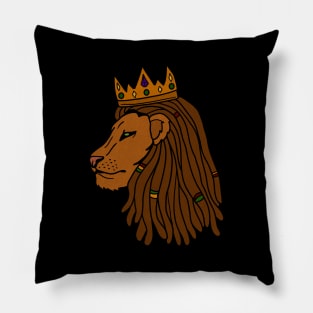 African Lion, Rasta, Dreadlocks, Lion with Crown Pillow