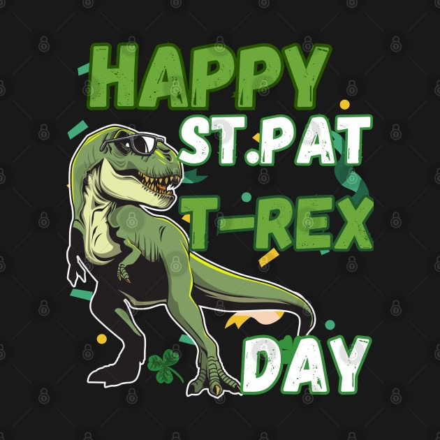 Happy St Pat Rex Day Shirt St Patricks Dinosaur by Peter smith