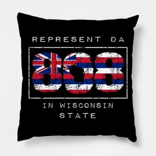 Rep Da 808 in Wisconsin State by Hawaii Nei All Day Pillow