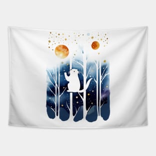 Galactic Otter Silhouette Tapestry