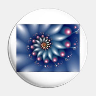 blue abstract spiral fractal Pin