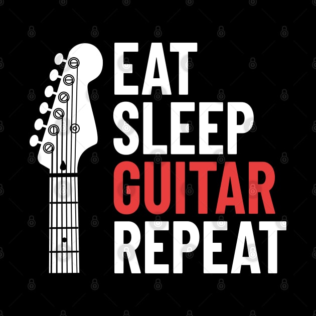 Eat Sleep Guitar Repeat Electric Guitar Headstock Dark Theme by nightsworthy