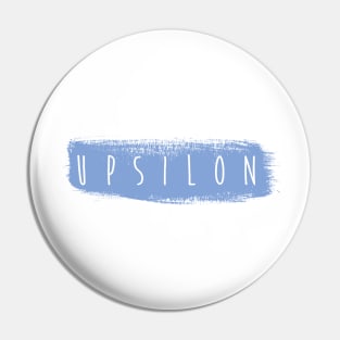 Upsilon Blue Brush Stroke Pin