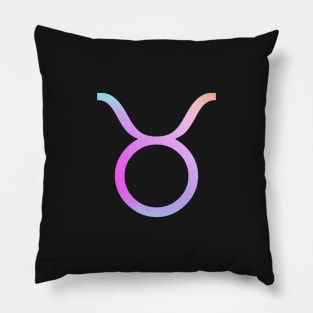 taurus colorful aura Pillow