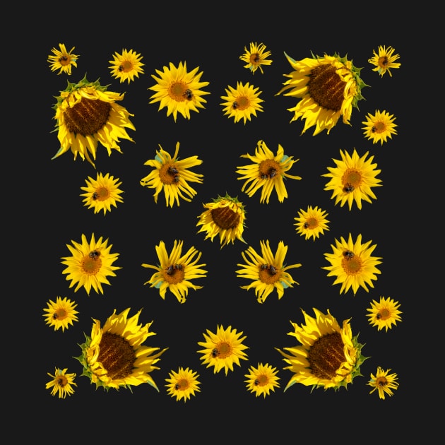 Yellow Sunflower Grouping by Moonlit Midnight Arts