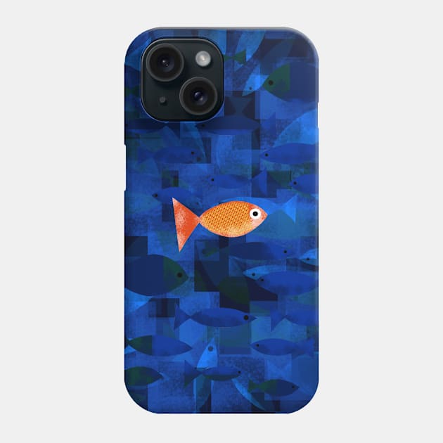 Goldfish with Abstract Background Phone Case by Scratch