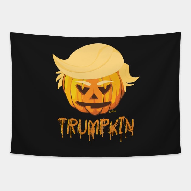 Trumpkin Donald Trump Pumpkin Halloween Tapestry by AnimalsFashion