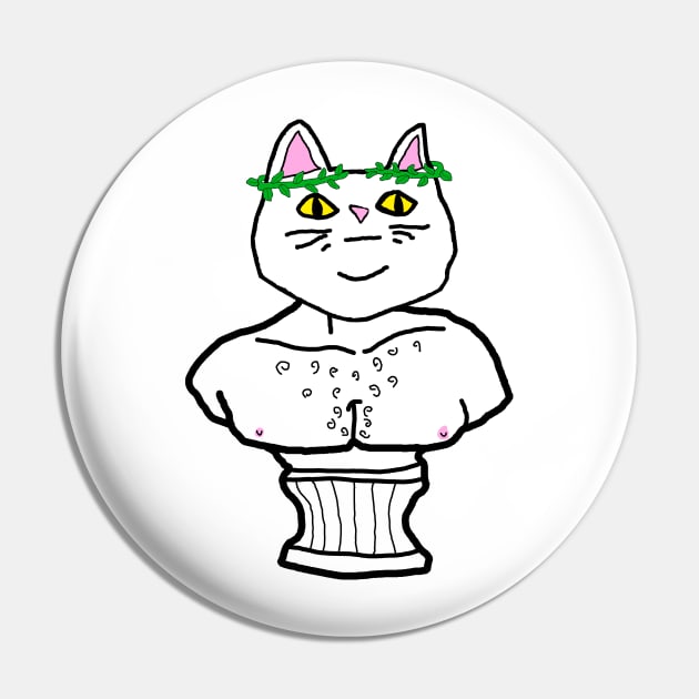 Cat God Bust Pin by DarkwingDave