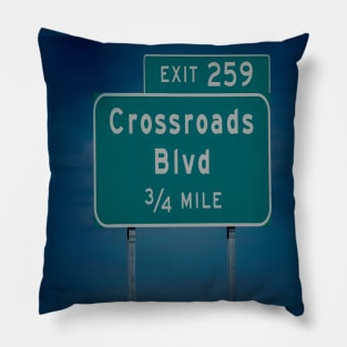 Crossroads Blvd road sign Pillow