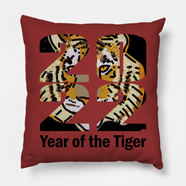 2022 Year of the Tiger Pillow by ellenhenryart