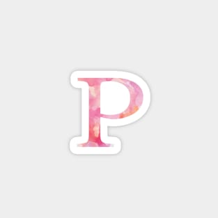 Pink Rho Watercolor Letter Magnet