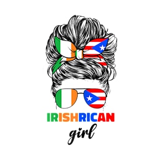 Half Irish And Puerto Rican Rico Ireland Flag Girl T-Shirt