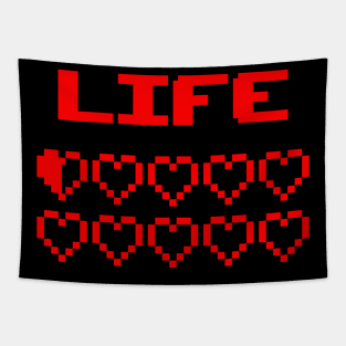 Gaming Life Bar (Game Hearts Health Bar) Tapestry