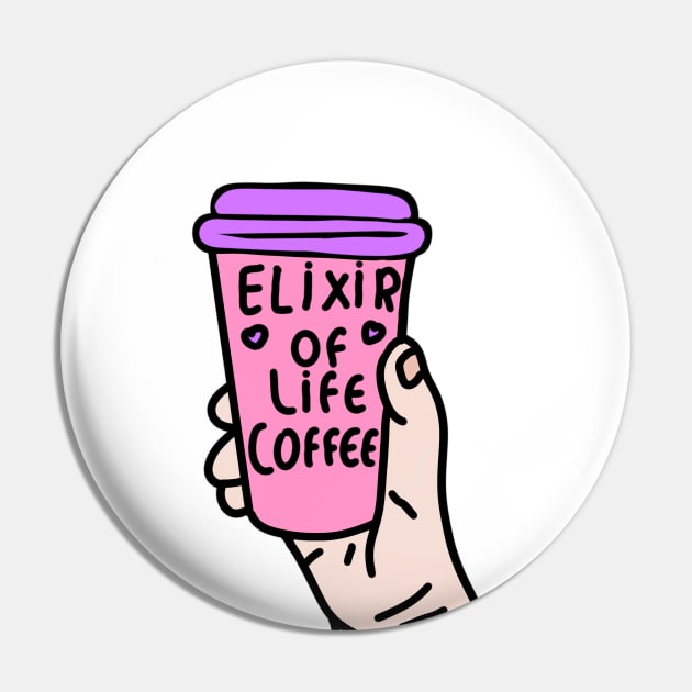 Elixir Of Life Coffee Pin by CAFFEIN