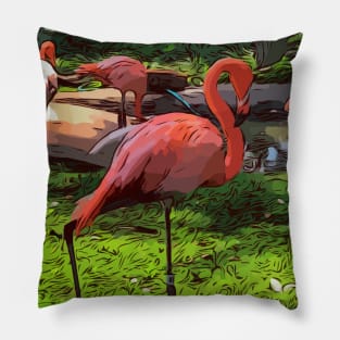 Pink Flamingos Pillow