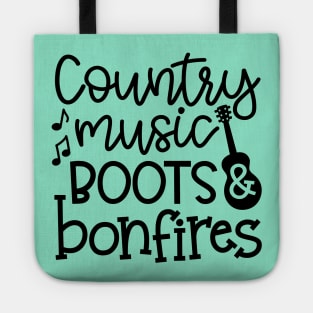 Country Music Boots and Bonfires Guitar Cute Tote