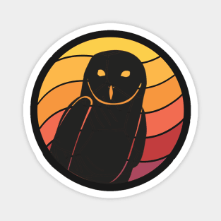 Owl Vintage Retro Sunset Magnet