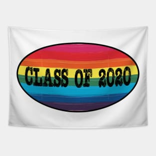 Class of 2020 Pride Rainbow Checker Graphic Design Tapestry