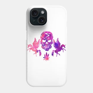 Human Skull Unicorns Phone Case