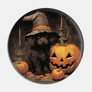 Black Dog Halloween Pin