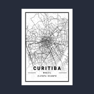 Curitiba Brazil City Map T-Shirt