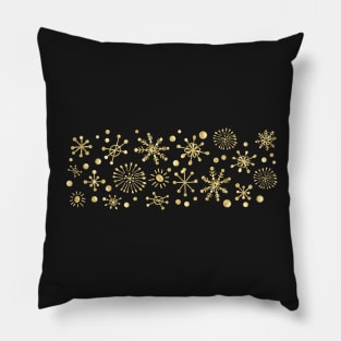 Gold Retro Stars on Black Pillow