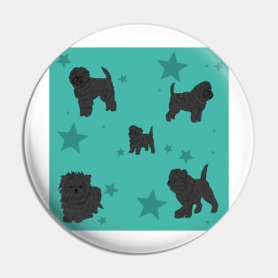 Affenpinscher Pattern Turqouise Pin