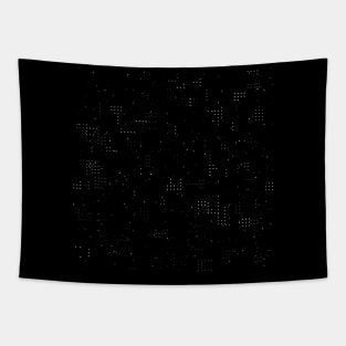 Minimalist dot digital pattern black Tapestry