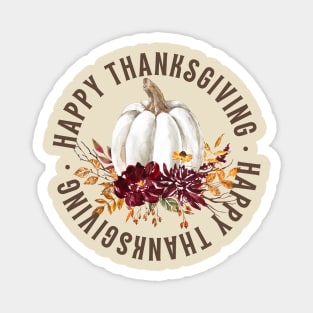 Happy Thanksgiving Simple Basic Fall Rustic Vintage Tee Magnet