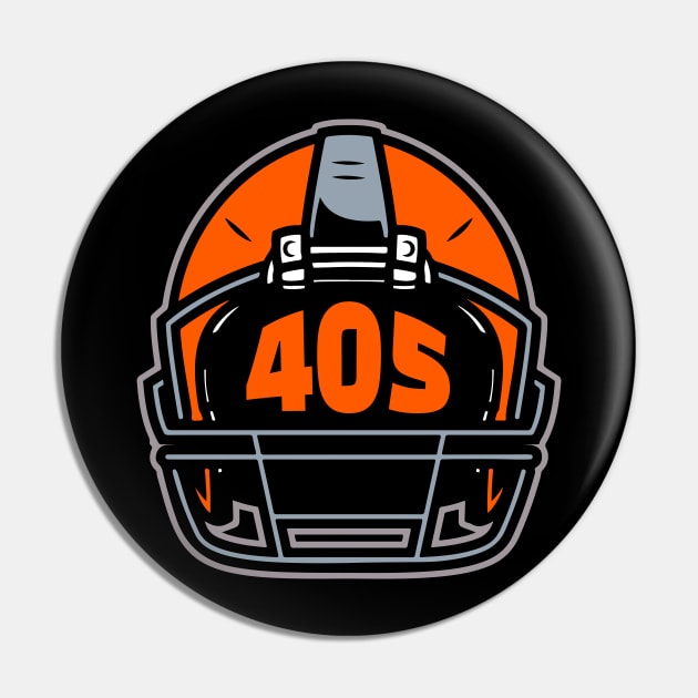 Retro Football Helmet 405 Area Code Stillwater Oklahoma Football Pin by SLAG_Creative