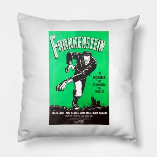 FRANKENSTEIN - MOVIE POSTER - Retro - Vintage Pillow