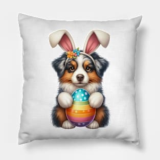 Easter Australian Shepherd Dog Pillow