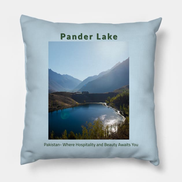 Pander Lake in Pakistan where hospitality and beauty awaits you Pakistani culture , Pakistan tourism Pillow by Haze and Jovial