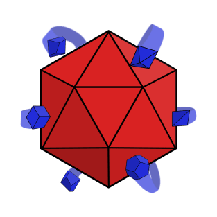 Dice Atom ( Red / Blue ) ( Dungeons and Dragons / DnD Inspired ) T-Shirt