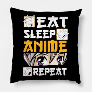 Eat Sleep Anime Repeat Merch Anime Girl Otaku Gift Anime Pillow
