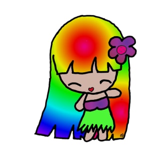 Kawaii Rainbow Hula Girl T-Shirt