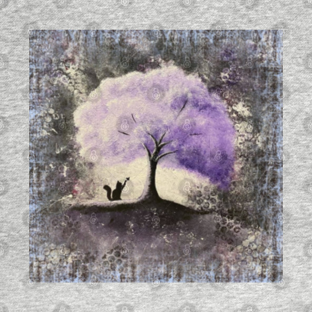 Cat Under Purple Jacaranda Cute Cats Long Sleeve T Shirt