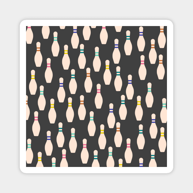 Cute Bowling Pins Pattern Magnet by kapotka