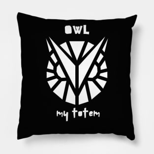 Owl Tattoo  my totem White Pillow