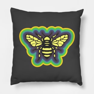 Honeybee with colorful border Pillow