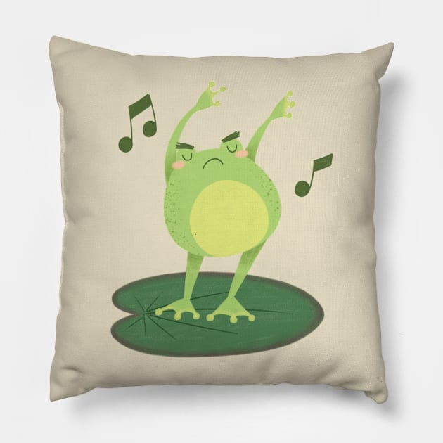 Angry Dance Froggie Pillow by AmalteaOlenska