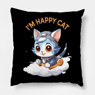I am happy cat Pillow