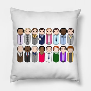 Office Workers Peg Doll Portrait Pillow