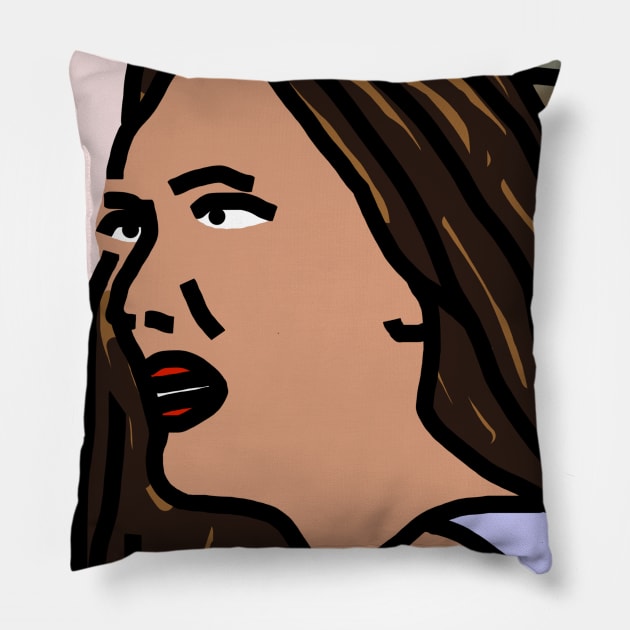 Distracted Boyfriend Meme Face of the Girlfriend Pillow by ellenhenryart