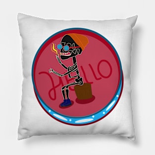 Black skeleton Pillow