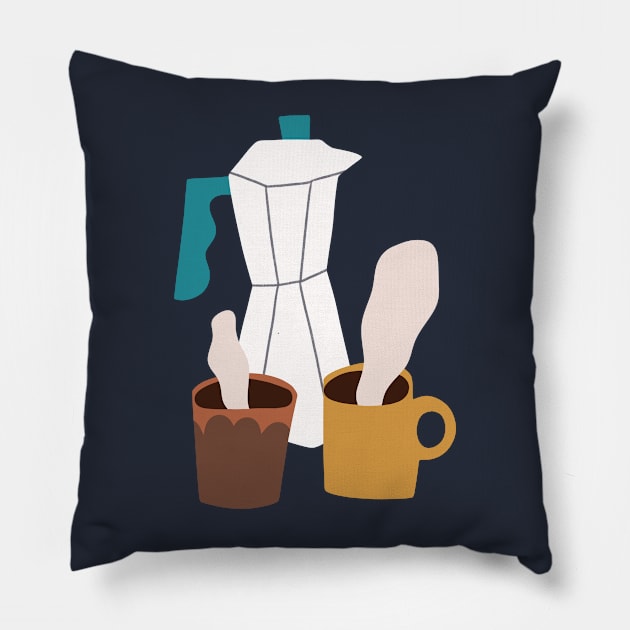 Coffee for two Pillow by Pacesyte