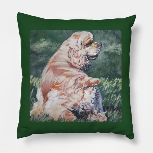 American Cocker Spaniel Fine Art Painting Pillow by LASHEPARD